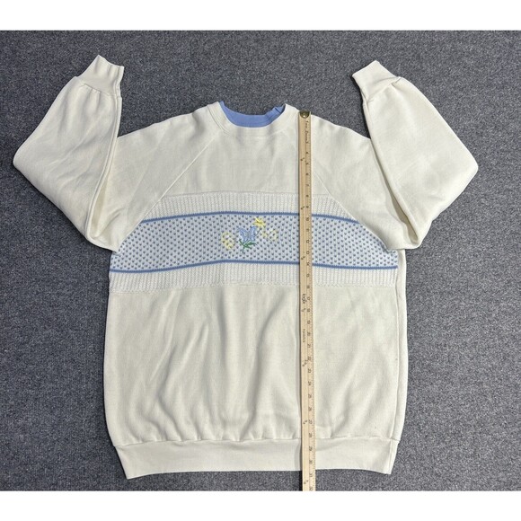 Vintage 90s Double Collared Crewneck Sweater Crocheted Size 2XL - Picture 7 of 9